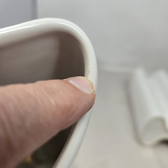 Vintage Dansk White Ceramic Pair of Double Vases Style Modernist Curvaceous - Picture 9 of 14